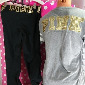 PINK Victoria's Secret Vneck & Leggings